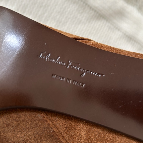 Salvatore Ferragamo suede brown heel boots size 9 - Picture 12 of 17